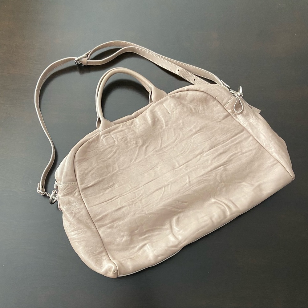Antonio Cristiano Leather Light Tan/Beige Tote Weekender Bag
